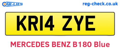 KR14ZYE are the vehicle registration plates.
