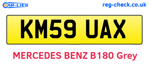 KM59UAX are the vehicle registration plates.