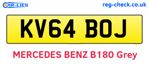 KV64BOJ are the vehicle registration plates.