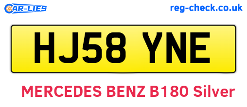 HJ58YNE are the vehicle registration plates.