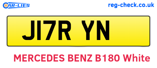J17RYN are the vehicle registration plates.
