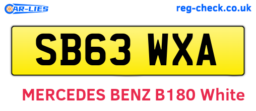 SB63WXA are the vehicle registration plates.
