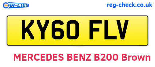 KY60FLV are the vehicle registration plates.