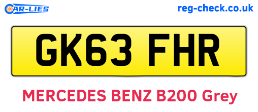 GK63FHR are the vehicle registration plates.