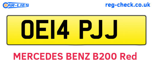 OE14PJJ are the vehicle registration plates.
