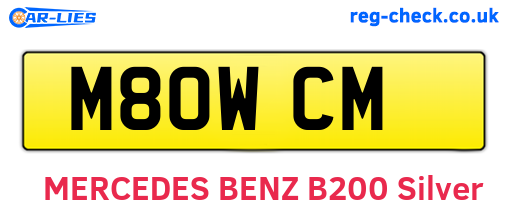 M80WCM are the vehicle registration plates.