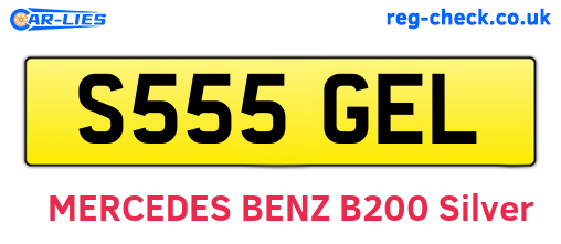 S555GEL are the vehicle registration plates.