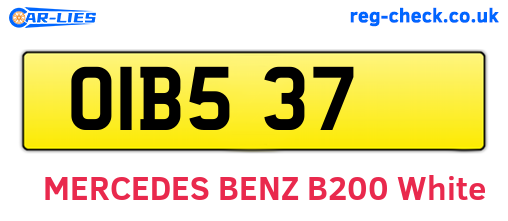 OIB537 are the vehicle registration plates.