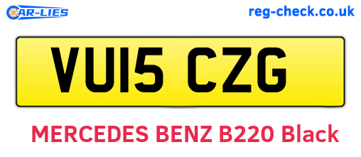 VU15CZG are the vehicle registration plates.