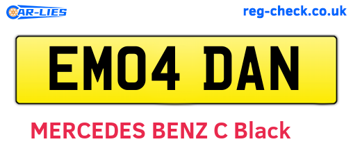 EM04DAN are the vehicle registration plates.