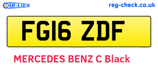 FG16ZDF are the vehicle registration plates.