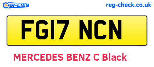 FG17NCN are the vehicle registration plates.