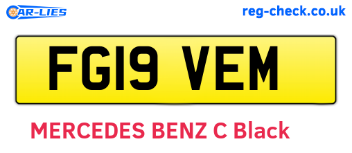 FG19VEM are the vehicle registration plates.