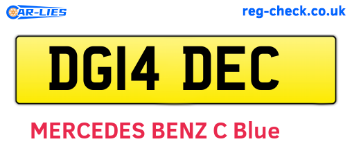DG14DEC are the vehicle registration plates.