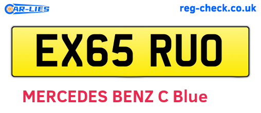EX65RUO are the vehicle registration plates.