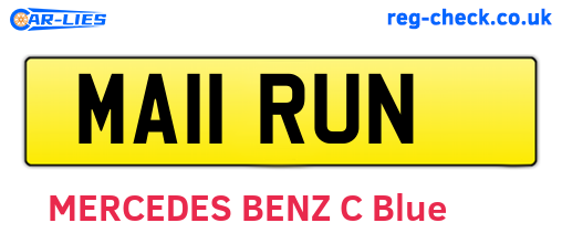 MA11RUN are the vehicle registration plates.