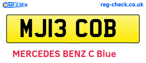 MJ13COB are the vehicle registration plates.