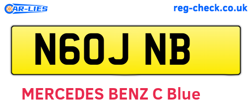 N60JNB are the vehicle registration plates.