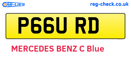 P66URD are the vehicle registration plates.