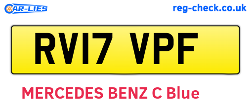 RV17VPF are the vehicle registration plates.