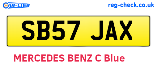 SB57JAX are the vehicle registration plates.