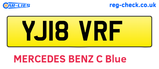 YJ18VRF are the vehicle registration plates.