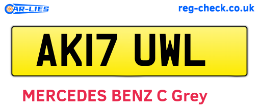 AK17UWL are the vehicle registration plates.