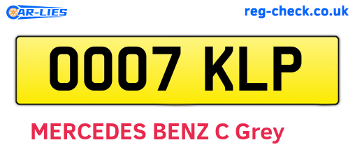 OO07KLP are the vehicle registration plates.