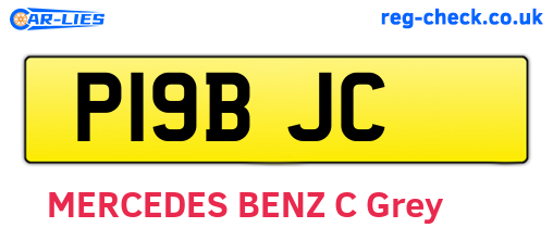 P19BJC are the vehicle registration plates.