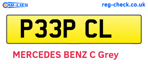 P33PCL are the vehicle registration plates.