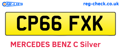 CP66FXK are the vehicle registration plates.
