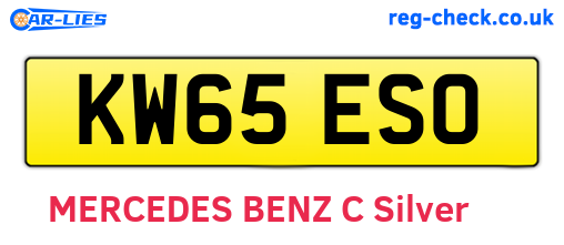 KW65ESO are the vehicle registration plates.