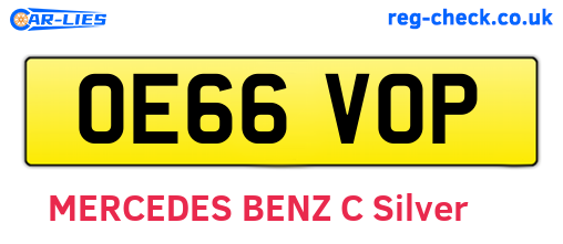 OE66VOP are the vehicle registration plates.