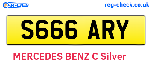 S666ARY are the vehicle registration plates.