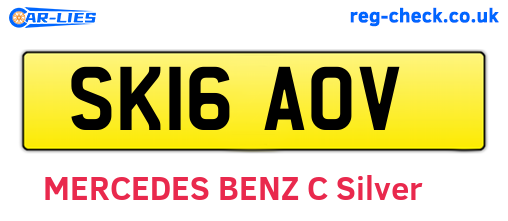 SK16AOV are the vehicle registration plates.