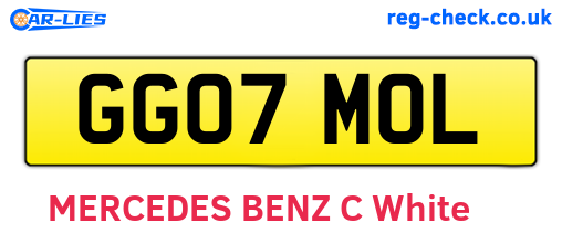 GG07MOL are the vehicle registration plates.