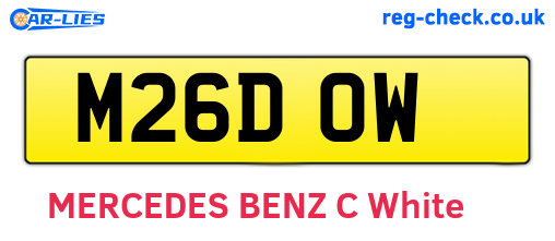 M26DOW are the vehicle registration plates.