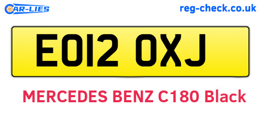 EO12OXJ are the vehicle registration plates.