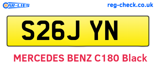 S26JYN are the vehicle registration plates.