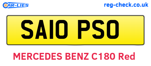 SA10PSO are the vehicle registration plates.