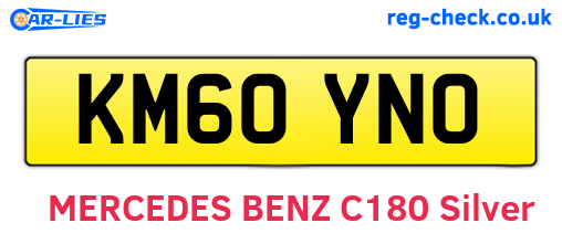 KM60YNO are the vehicle registration plates.