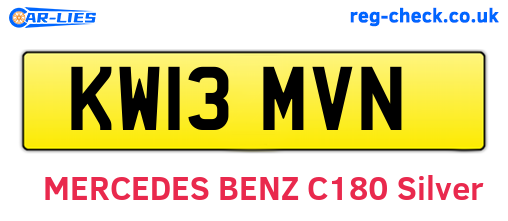 KW13MVN are the vehicle registration plates.