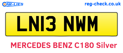 LN13NWM are the vehicle registration plates.