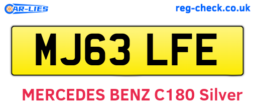 MJ63LFE are the vehicle registration plates.