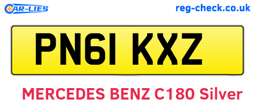 PN61KXZ are the vehicle registration plates.
