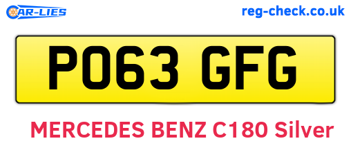PO63GFG are the vehicle registration plates.