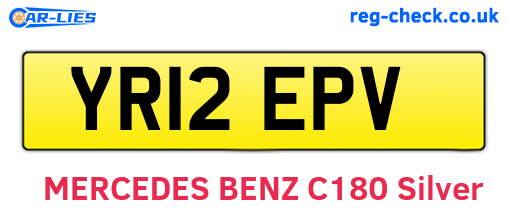 YR12EPV are the vehicle registration plates.