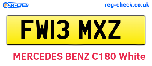 FW13MXZ are the vehicle registration plates.