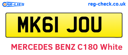 MK61JOU are the vehicle registration plates.
