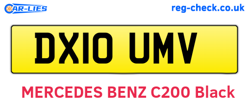 DX10UMV are the vehicle registration plates.